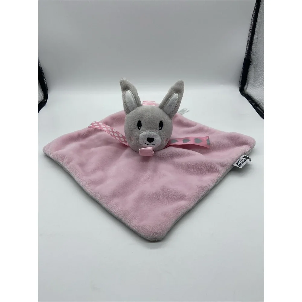 Tommee Tippee Gray Bunny Rabbit Fox Plush Lovey Pink Baby Security Blanket